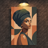 Afrocentric Queen Cream Canvas