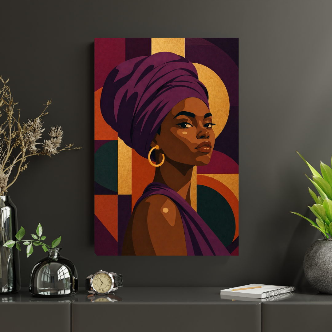 Afrocentric Queen Caramel Canvas